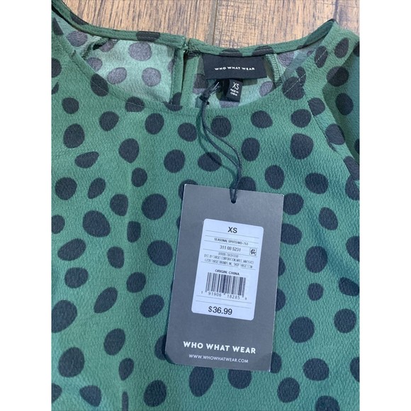 Who What Wear Leopard Print Long Sleeve Boat Neck A-Line Mini Dress X-Small 1020 - Picture 5 of 11